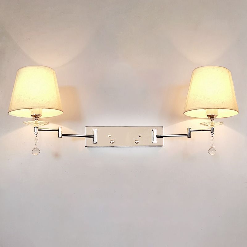 Carins Dual Head Wall Lamp - Adjustable Fabric Shades