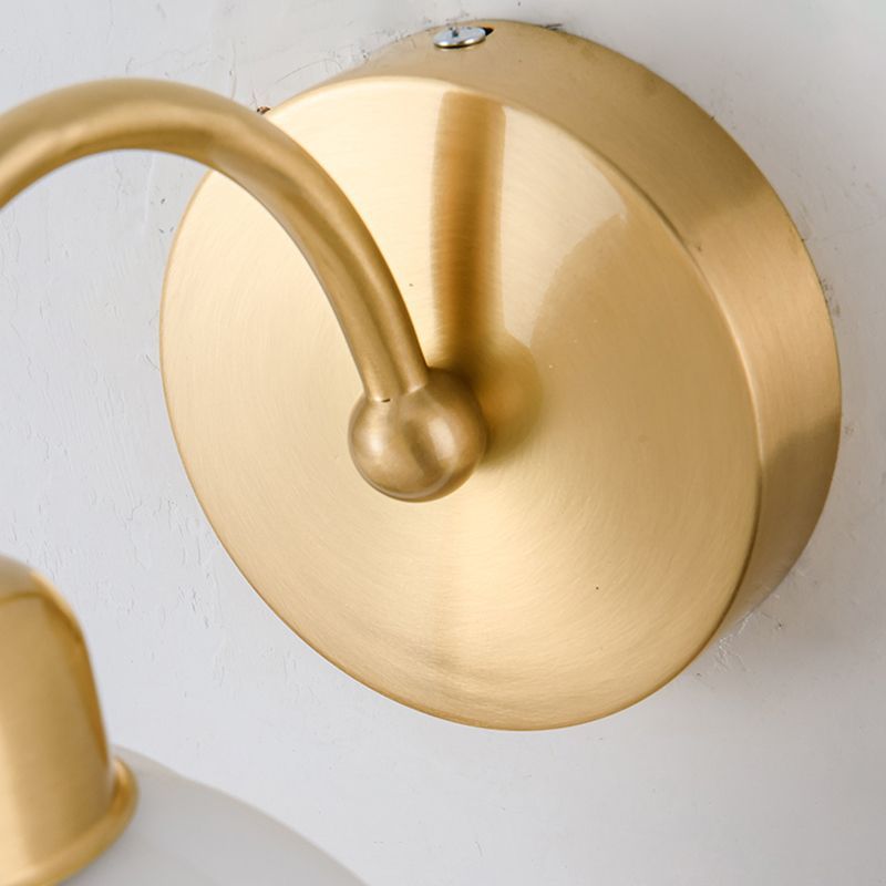 Gold base of Lily Nordic flower wall lamp, bedroom light