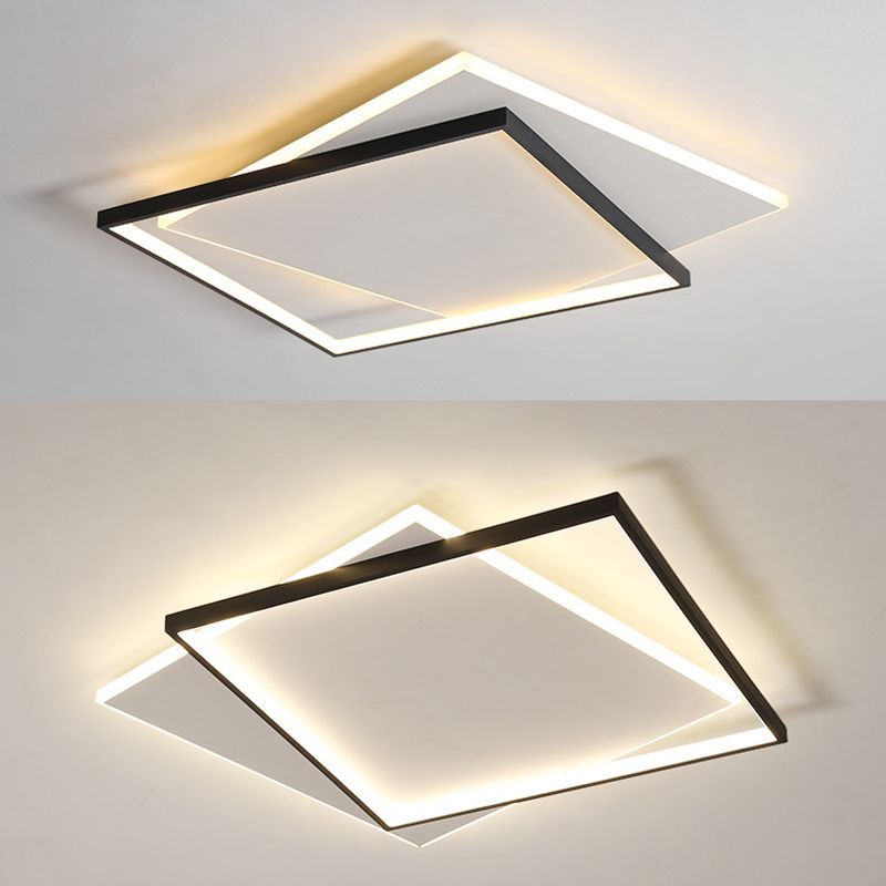 Modern Quinn Duo-Square Flush Mount Ceiling Light