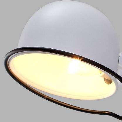 Brady Wall Lamp: White bowl shade, black accent, living room light