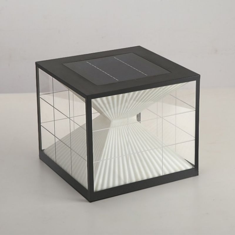 Riley Modern Pyramid Outdoor Pillar Light with Solar Panel