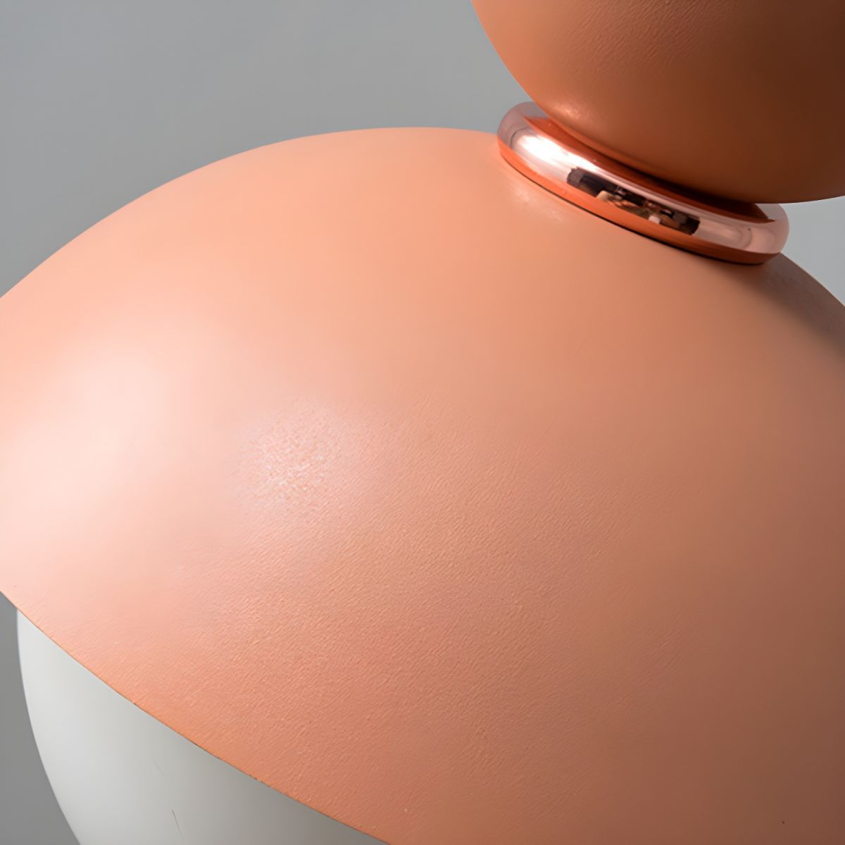 Cairns Nordic Pendant Light: Peach and metal detail