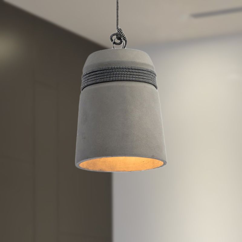 Zaid Industrial Pendant Light, Cement Shade