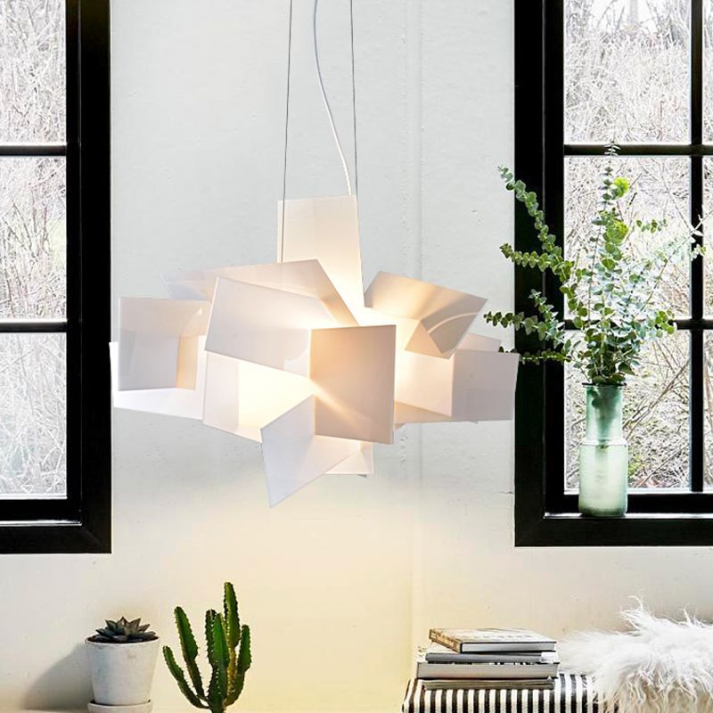 Geometric white pendant light in a modern interior, Renée style