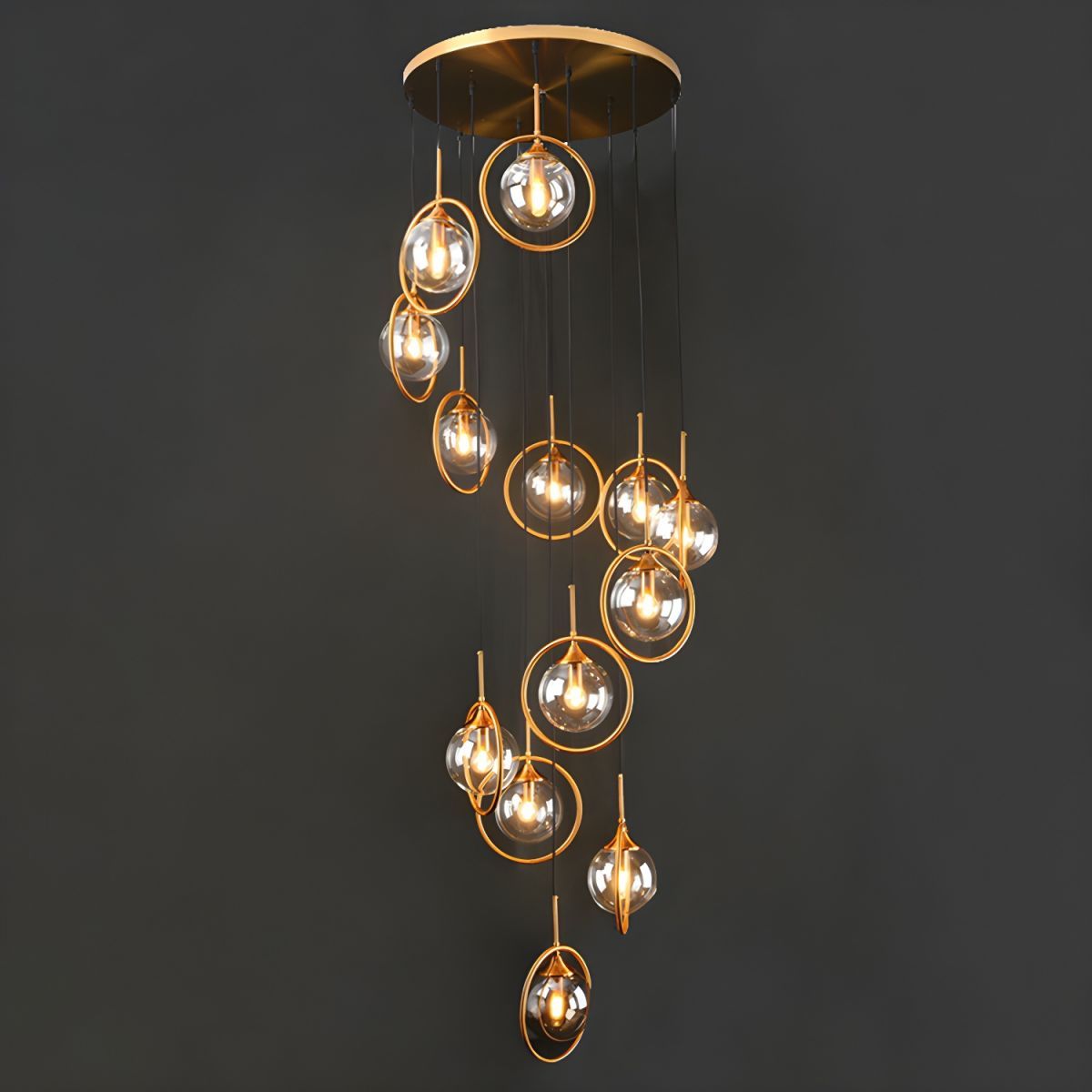 Hailie Modern Gold Spiral Chandelier - Lighting Fixture