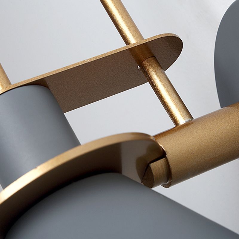 Close-up detail of Morandi horn-shaped metal wall lamp