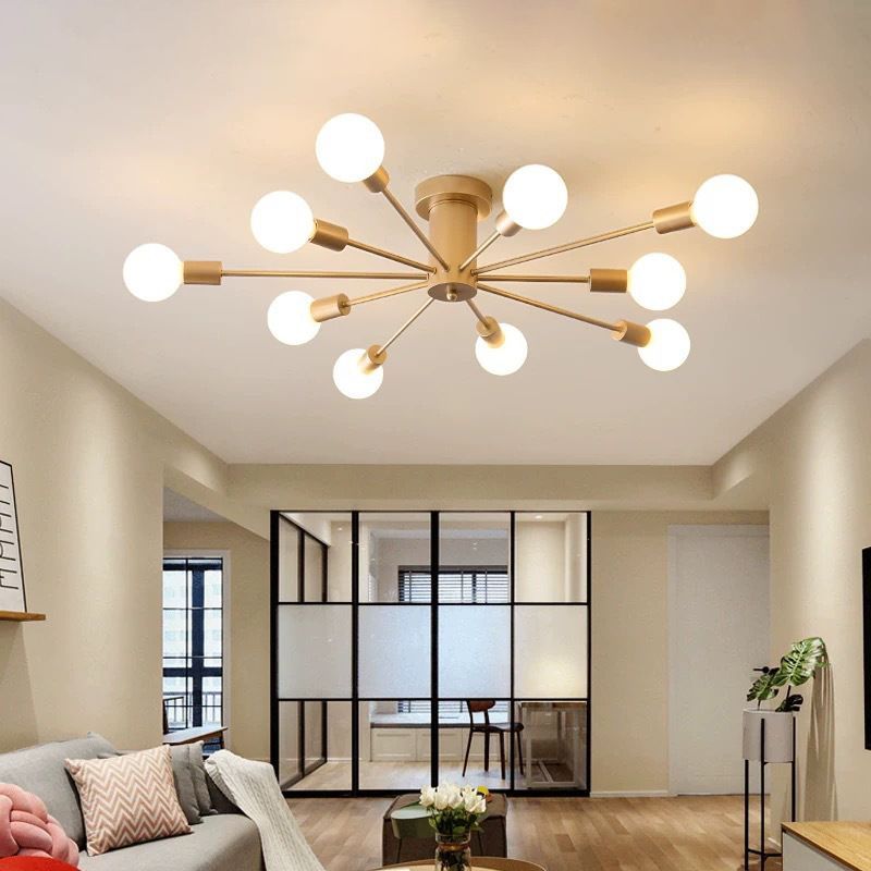 Valentina Modern Metal Globe Ceiling Light, illuminating living space