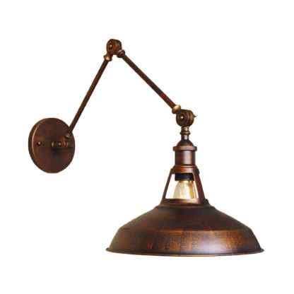 Brady rust metal adjustable wall lamp