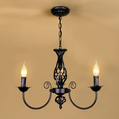 Black Silva pendant light with candle-shaped bulbs, ideal for restaurants