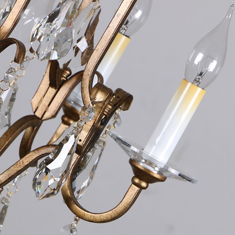 Close-up of Silva Chandelier Crystal and Candle Detail