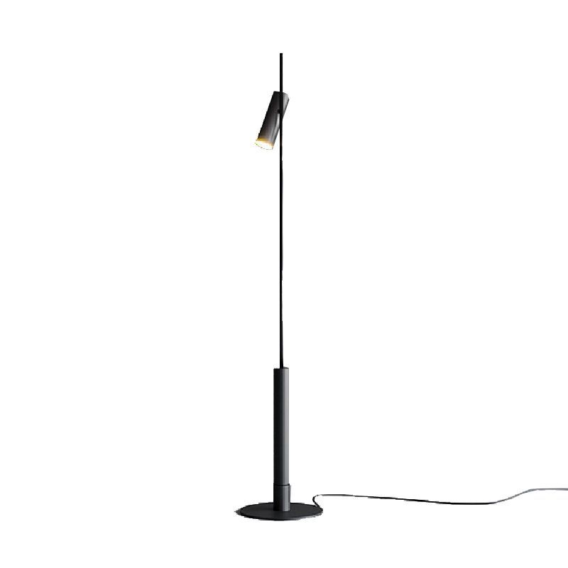 Modern black floor lamp with adjustable head