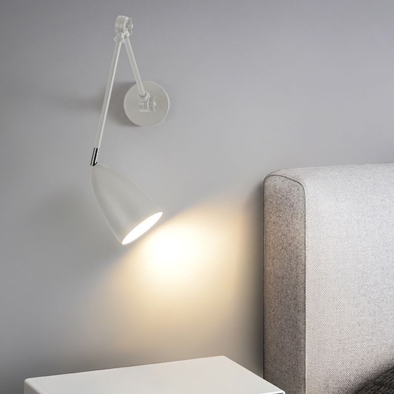 White Brady Adjustable Wall Lamp for Bedroom