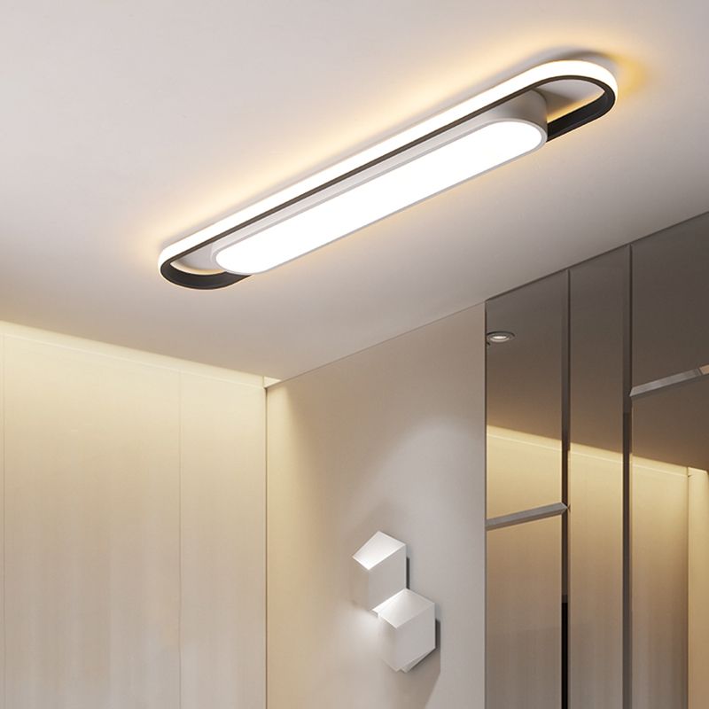 Modern Quinn Linear Flush Mount Ceiling Light, installed