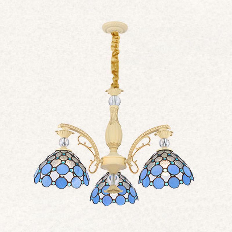 Eryn Mediterranean Branch Glass Metal Chandelier