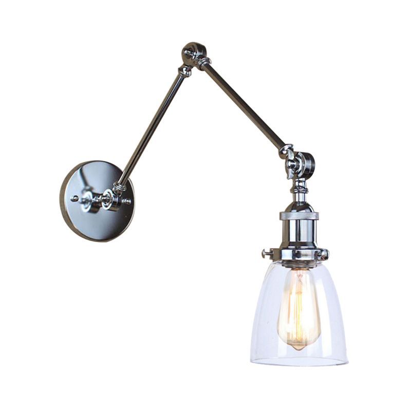 Alessio Wall Lamp: Modern Glass and Metal Adjustable Sconce