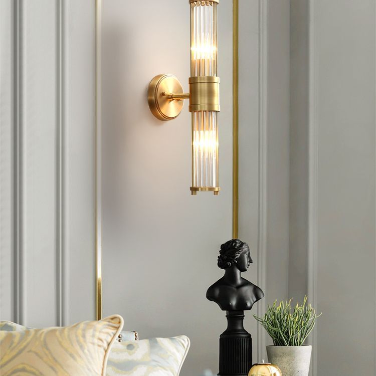 Leigh Glass & Metal Cylindrical Wall Lamp