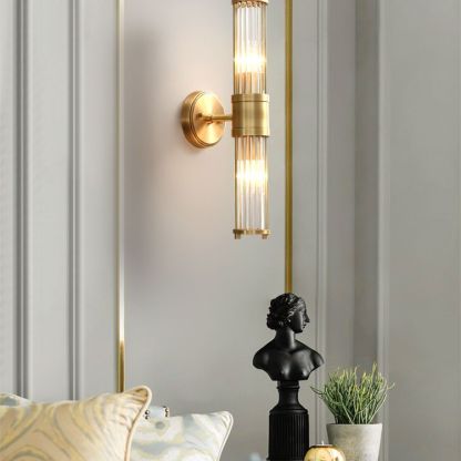 Leigh Glass & Metal Cylindrical Wall Lamp
