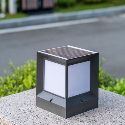 Riley Modern Simple Rectangle Metal Outdoor Floor Lamp