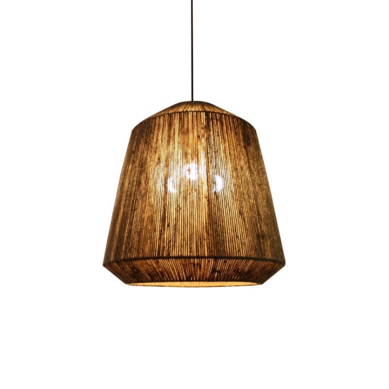 Rustic Rope Pendant Light, Gray, for Restaurant