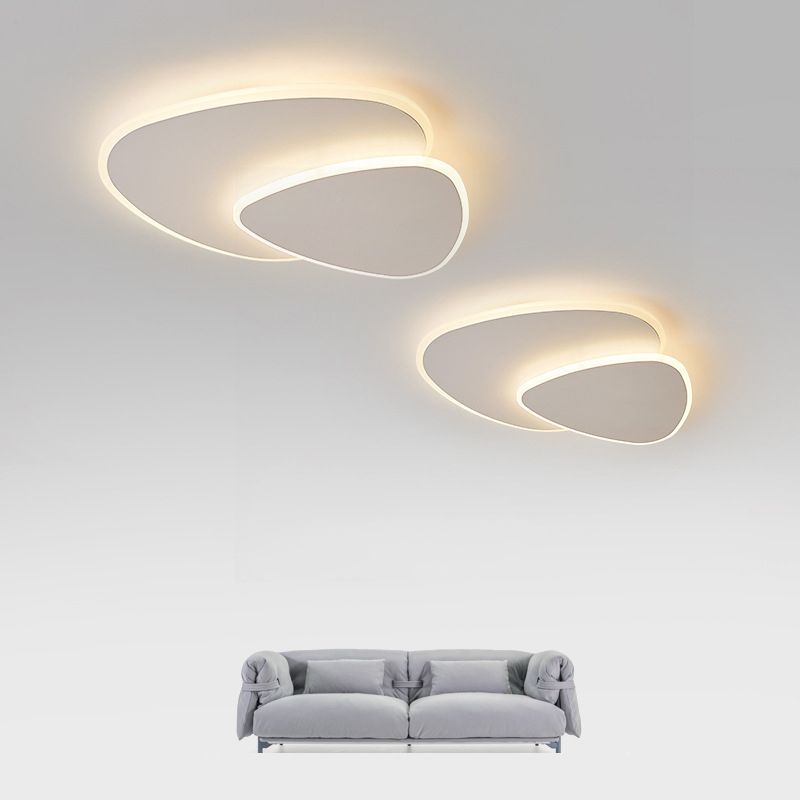 Quinn Designer Geometric Metal Acrylic Flush Mount Ceiling Light