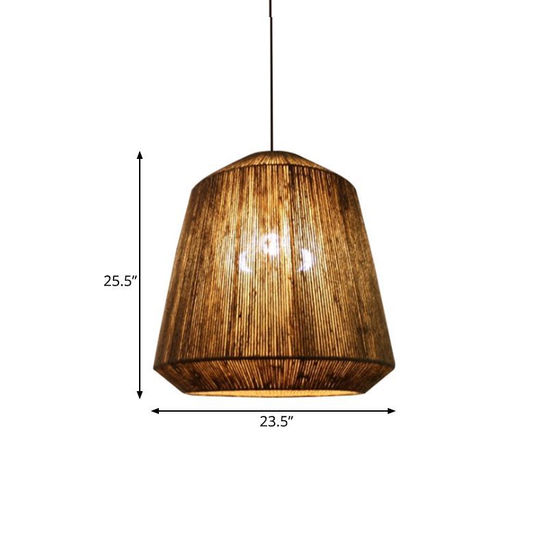 Rustic Rope Pendant Light, Dimensions Included