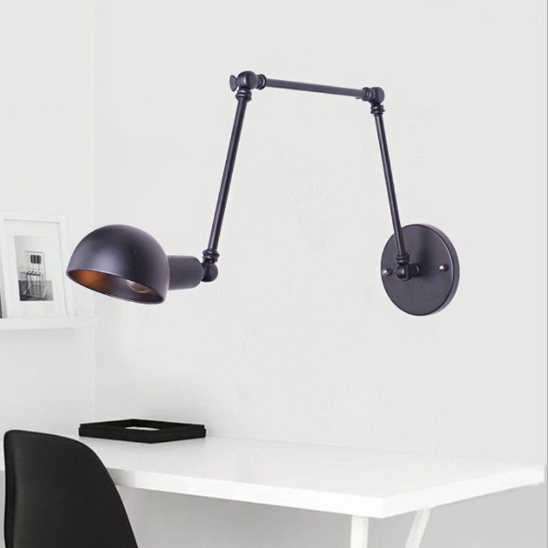 Black Brady Adjustable Wall Lamp for Bedroom