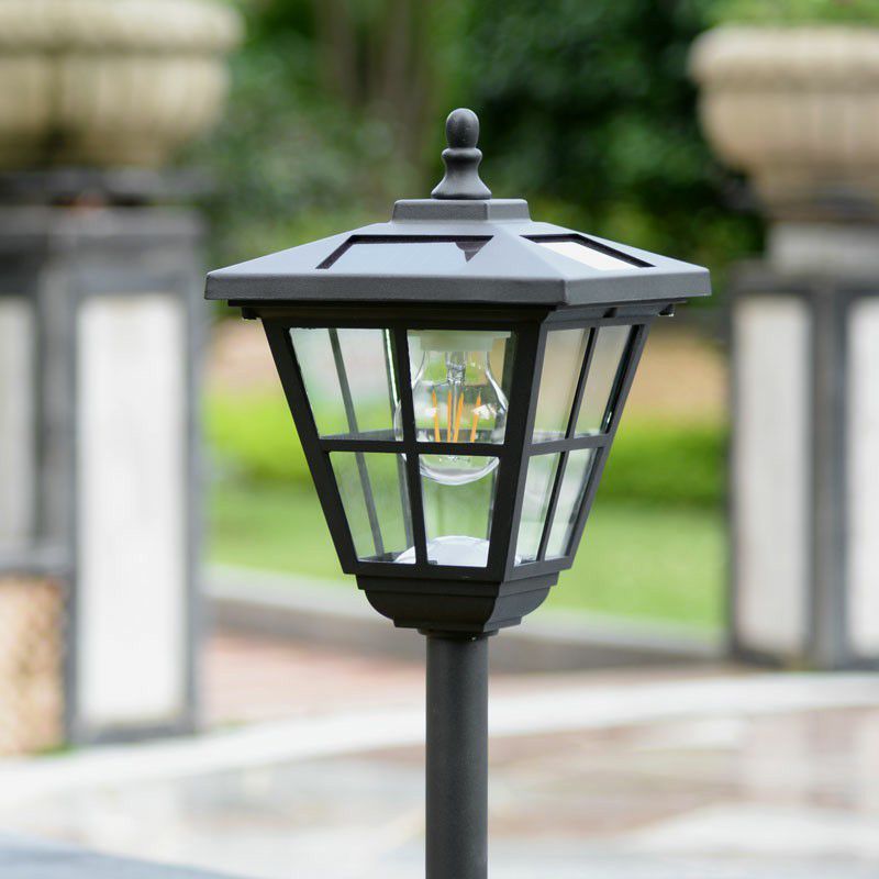 Pena Solar Bollard Light with Glass Panels