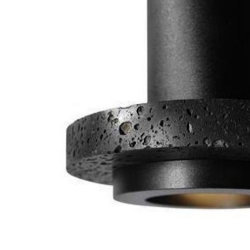 Zaid Black Pendant Light Detail - Lava Stone