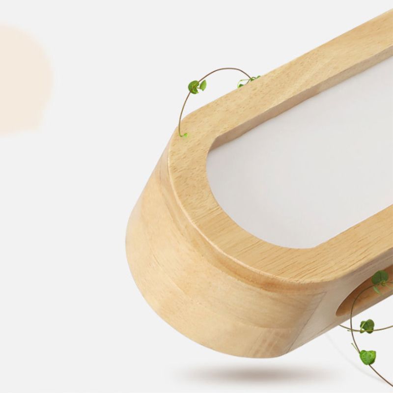 Ozawa Rectangular Wooden Wall Lamp detail, modern design.
