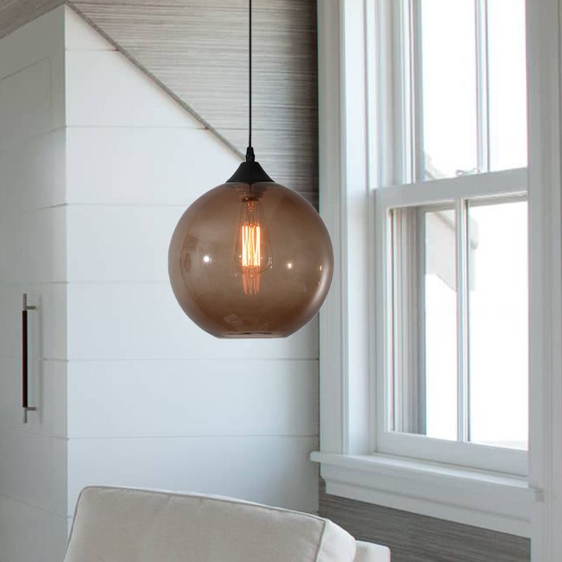 Hailie Modern Brown Glass Globe Pendant Light