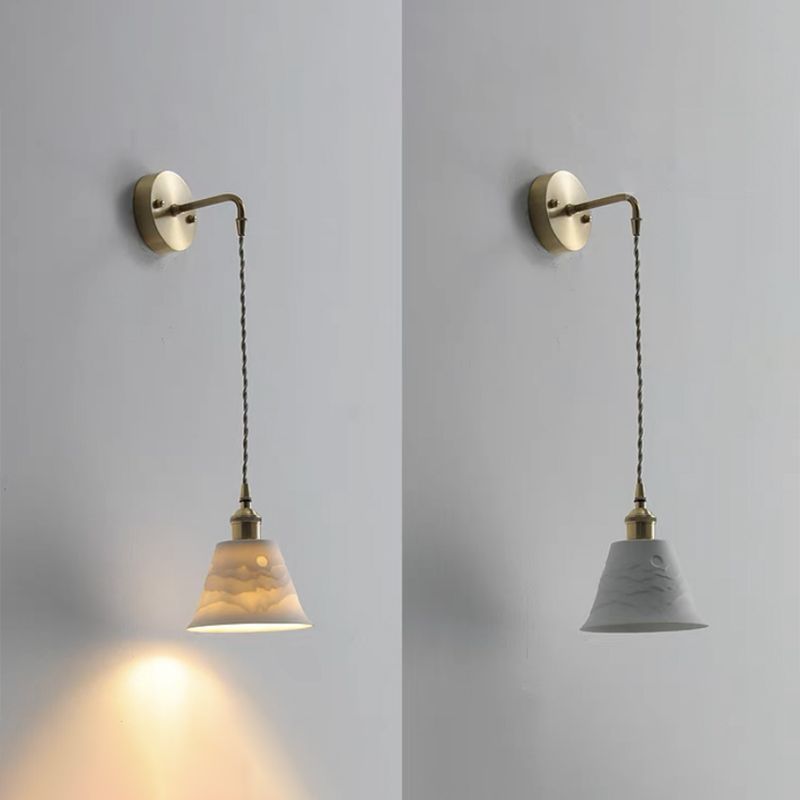 Lottie Modern Cone Wall Lamp - Metal and Ceramic