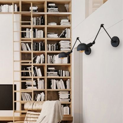 Minimalist Black Wall Lamp in Modern Living Room