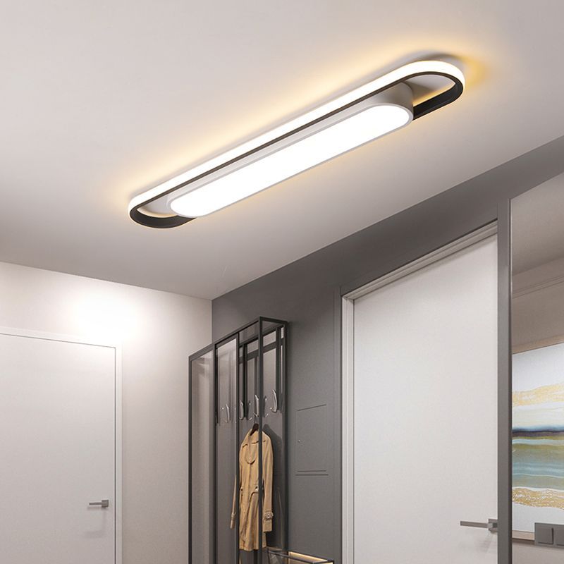 Quinn Linear Flush Mount Ceiling Light in hallway