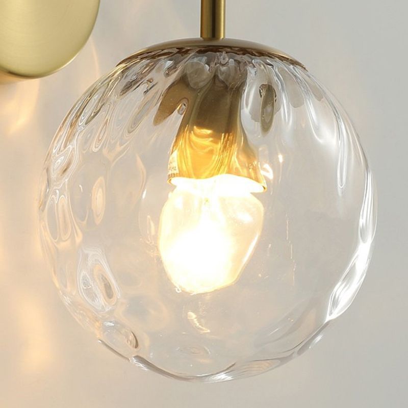Valentina Vintage Bubble Wall Lamp detail, glass and gold finish