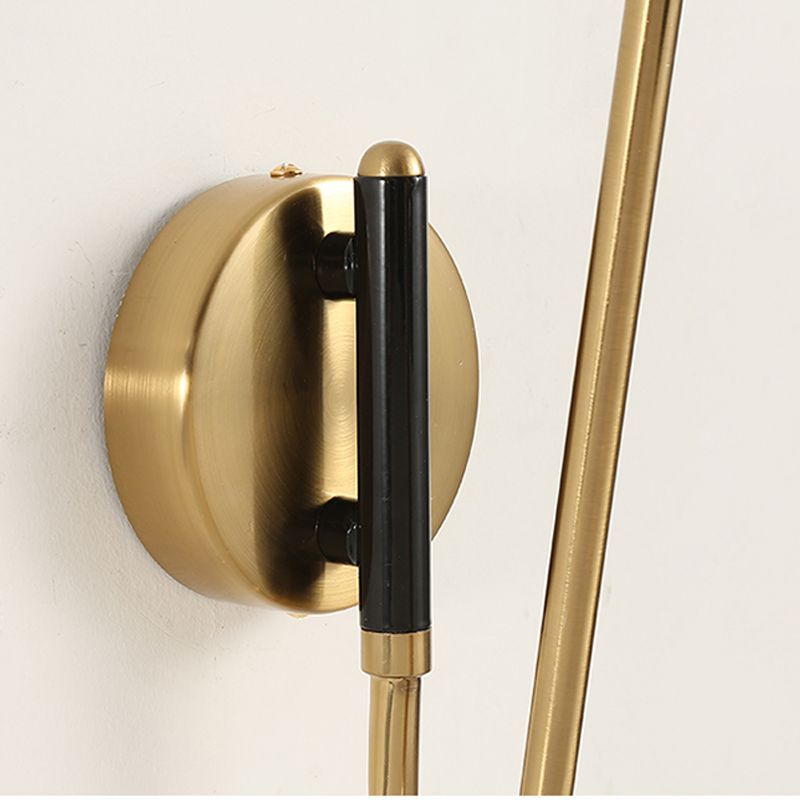 Brady Industrial Swing Arm Wall Lamp - Black & Gold Detail