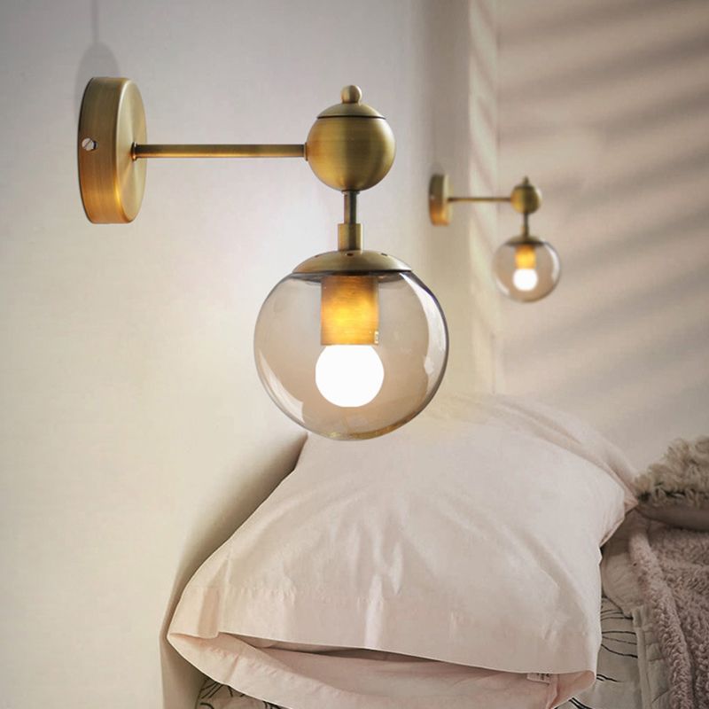Gold Valentina Globe Wall Lamp, Bedroom Lighting