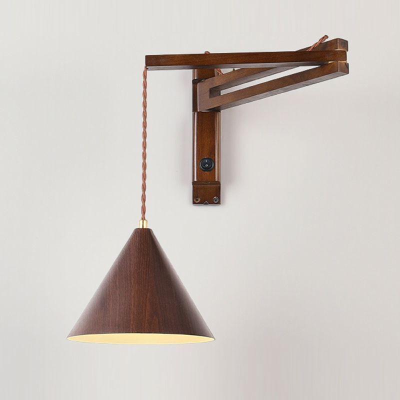 Ozawa modern adjustable wood wall lamp for bedroom