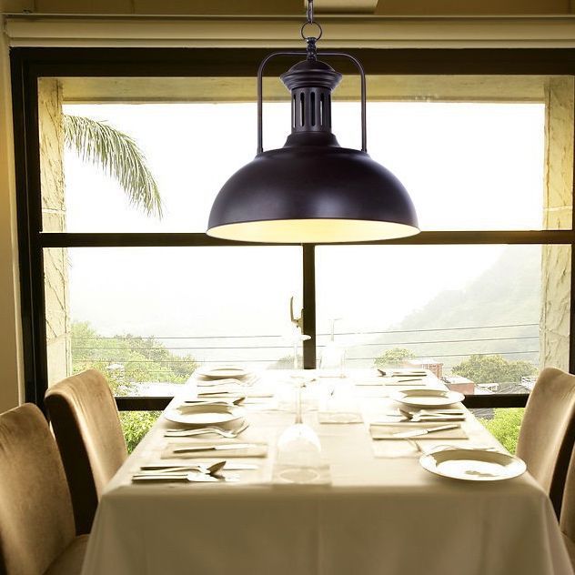 Alessio vintage pendant light in restaurant interior.