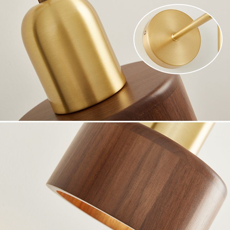 Ozawa Vintage Wooden Cylinder Wall Lamp