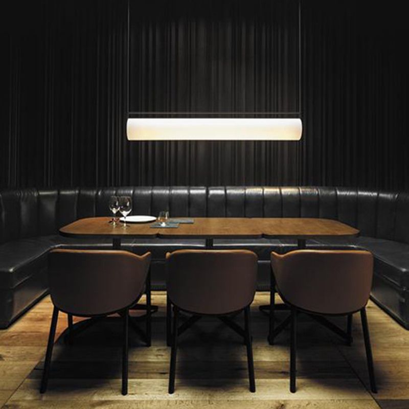 Edge Cylindrical Pendant Light over dining table