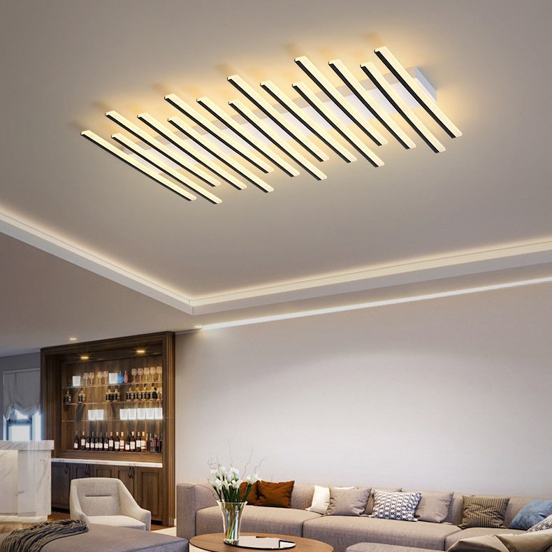 Quinn Linear Ceiling Light installed in a modern living room