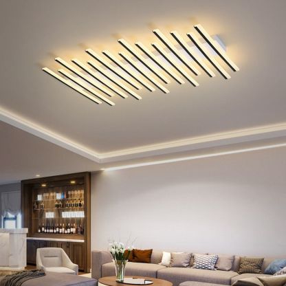 Quinn Linear Ceiling Light installed in a modern living room