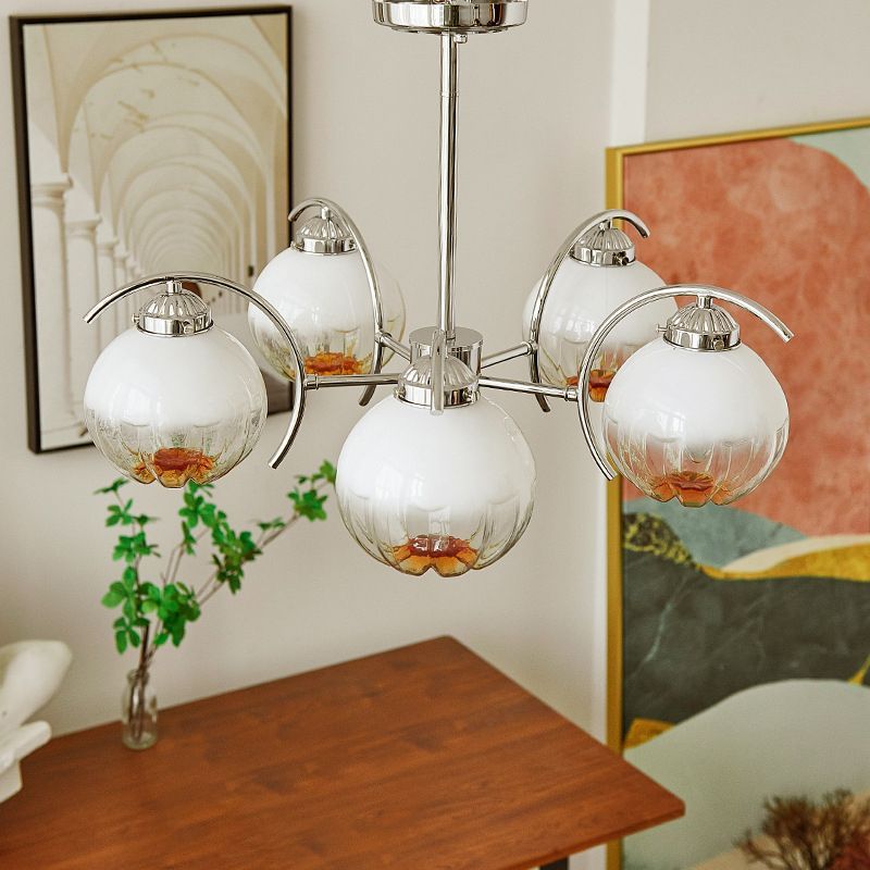 Hailie pendant light with glass flower design