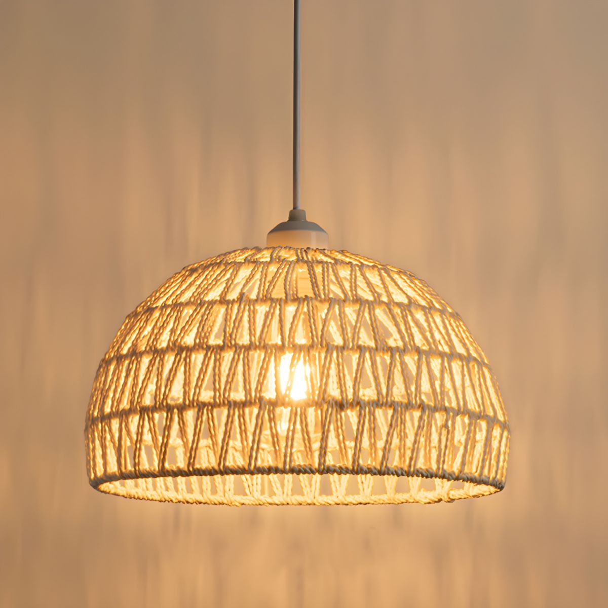 Rattan pendant light, boho style lighting
