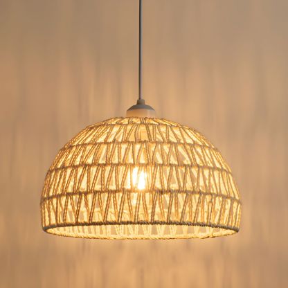 Rattan pendant light, boho style lighting