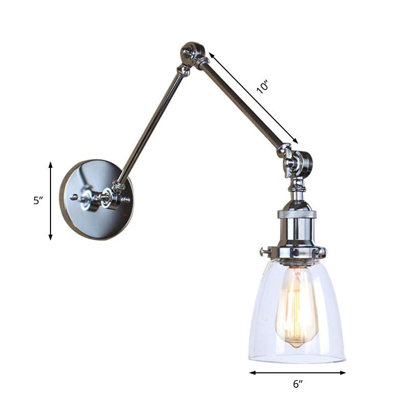 Alessio Wall Lamp, Adjustable Glass Metal Wall Sconce