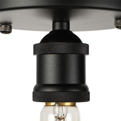 Black Retro Ceiling Light Fixture - Vintage Bulb Style