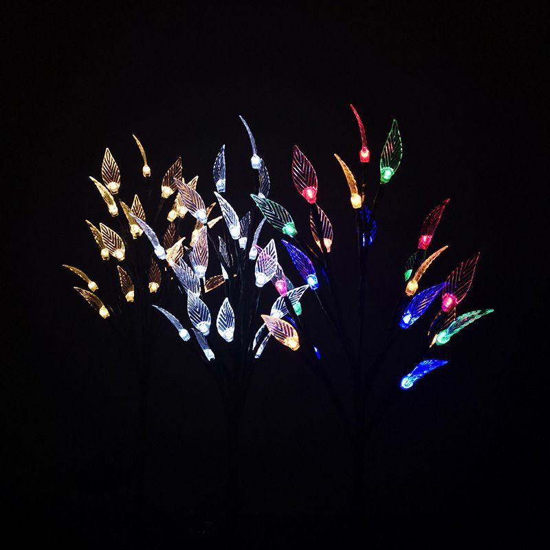 Modern solar outdoor bollard light with colorful LED lights