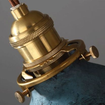 Brass base of Alessio vintage pendant light Alessio Aged Rusty Vintage Rustic Finish Pendant Light, 3 Style