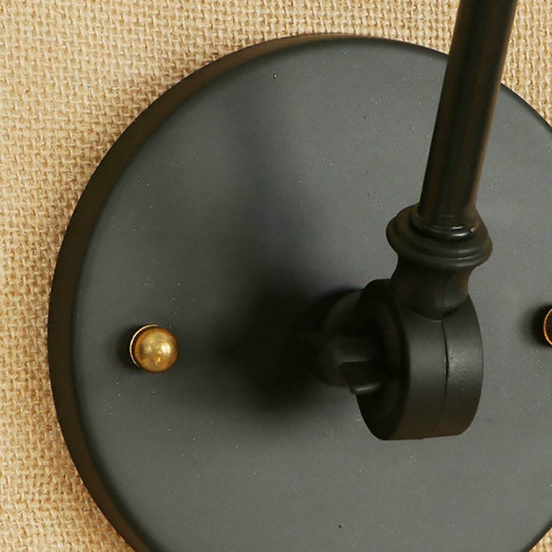 Alessio Wall Lamp: Black metal mount, adjustable arm